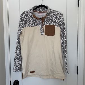 NWT Long Sleeve Popover Tunic MarleyLilly - Leopard